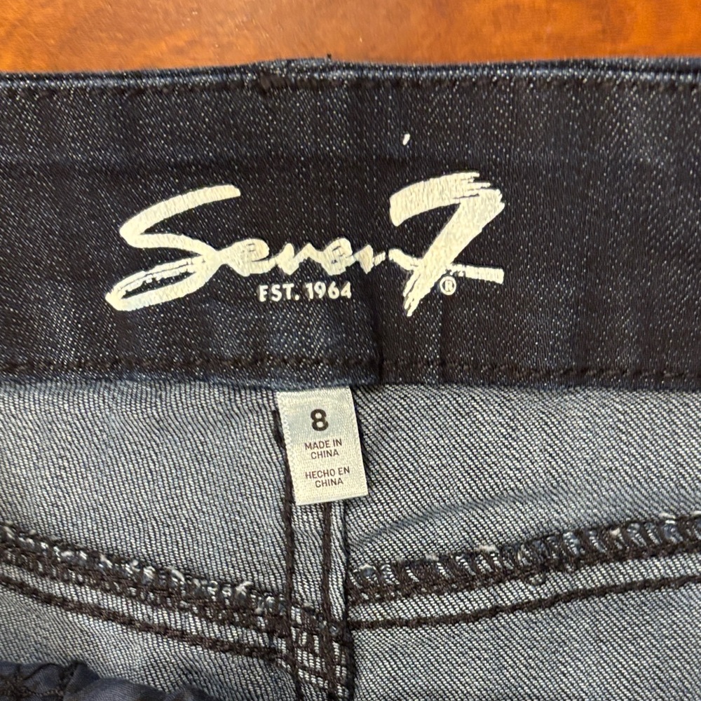 Seven7‎ Women's Deep Indigo Tummyless High Rise Skinny Jeans. Like New.  8 - Picture 2 of 13